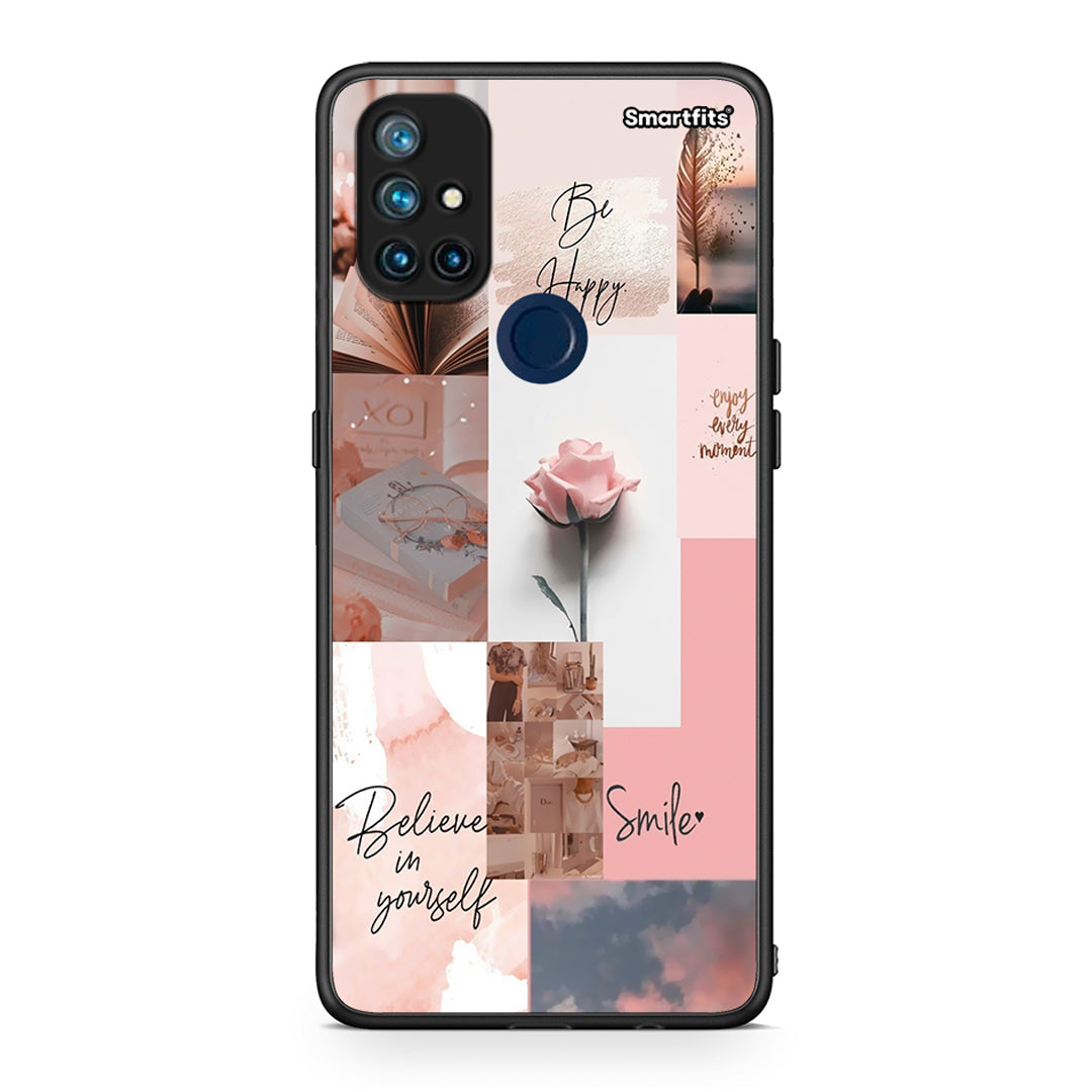 OnePlus Nord N10 5G Aesthetic Collage θήκη από τη Smartfits με σχέδιο στο πίσω μέρος και μαύρο περίβλημα | Smartphone case with colorful back and black bezels by Smartfits