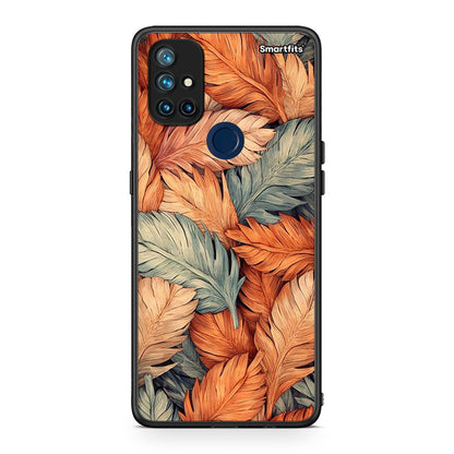 OnePlus Nord N10 5G Autumn Leaves Θήκη από τη Smartfits με σχέδιο στο πίσω μέρος και μαύρο περίβλημα | Smartphone case with colorful back and black bezels by Smartfits