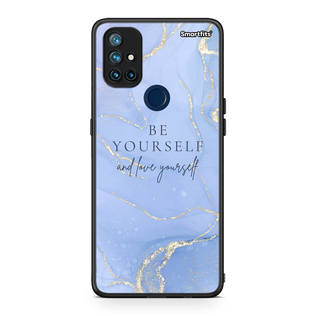 OnePlus Nord N10 5G Be Yourself θήκη από τη Smartfits με σχέδιο στο πίσω μέρος και μαύρο περίβλημα | Smartphone case with colorful back and black bezels by Smartfits