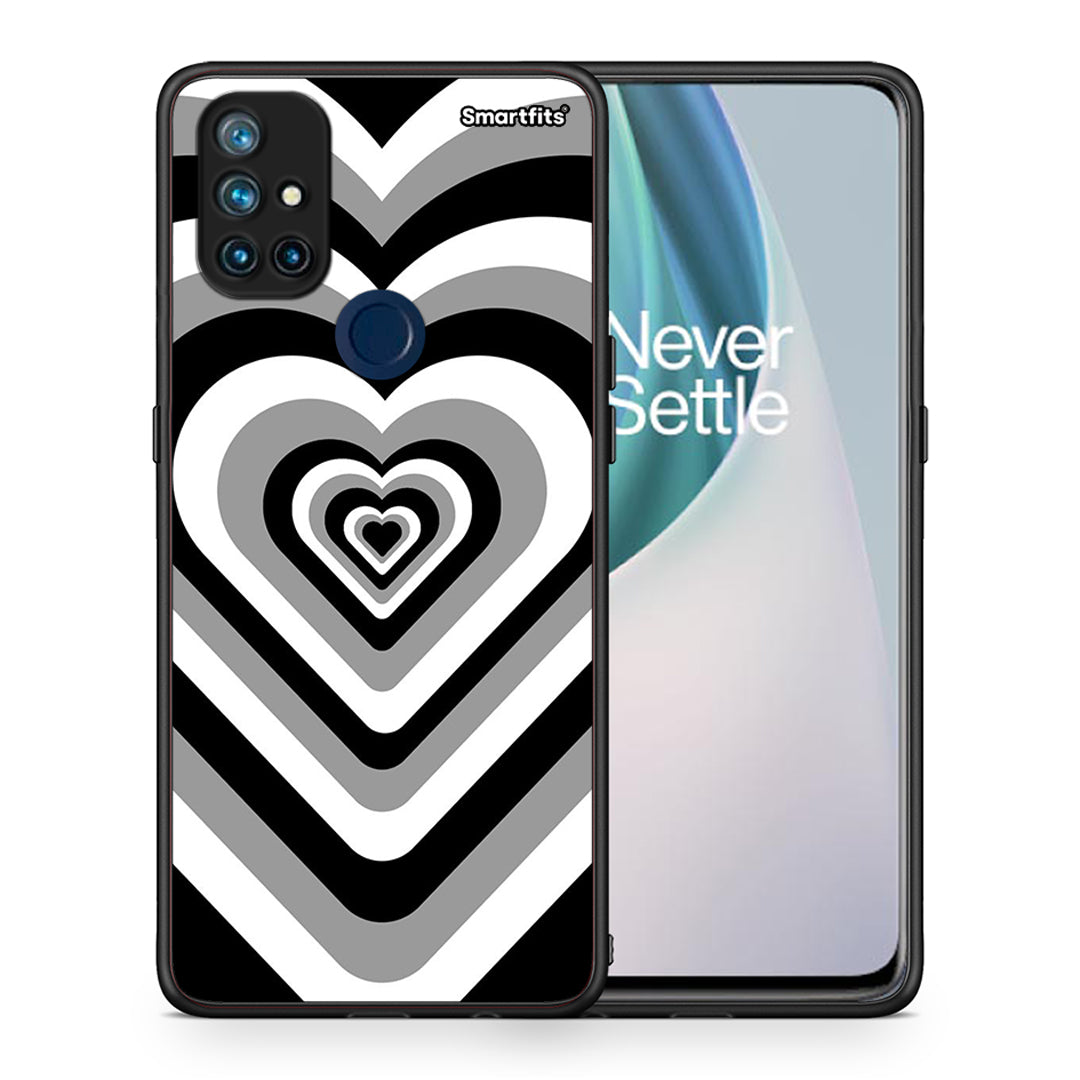 Θήκη OnePlus Nord N10 5G Black Hearts από τη Smartfits με σχέδιο στο πίσω μέρος και μαύρο περίβλημα | OnePlus Nord N10 5G Black Hearts case with colorful back and black bezels