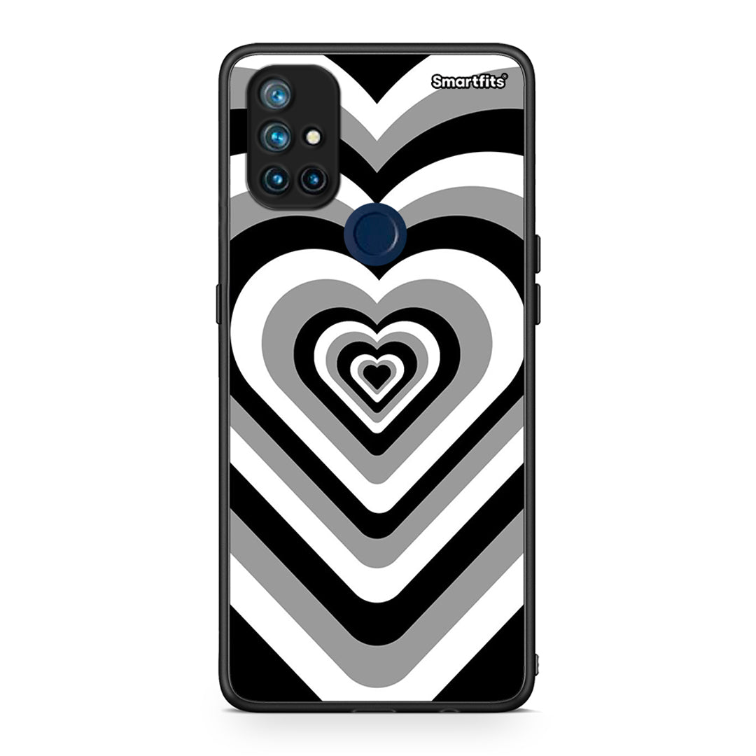 OnePlus Nord N10 5G Black Hearts θήκη από τη Smartfits με σχέδιο στο πίσω μέρος και μαύρο περίβλημα | Smartphone case with colorful back and black bezels by Smartfits
