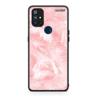 Thumbnail for 33 - OnePlus Nord N10 5G Pink Feather Boho case, cover, bumper