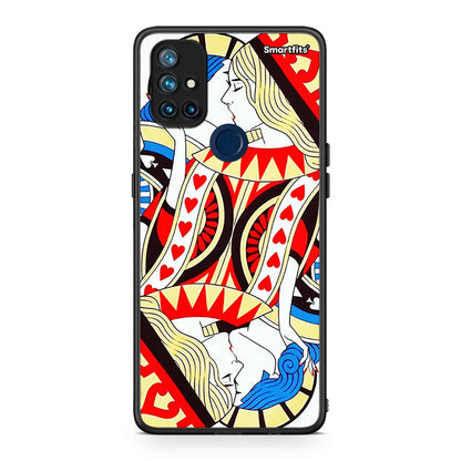 OnePlus Nord N10 5G Card Love θήκη από τη Smartfits με σχέδιο στο πίσω μέρος και μαύρο περίβλημα | Smartphone case with colorful back and black bezels by Smartfits