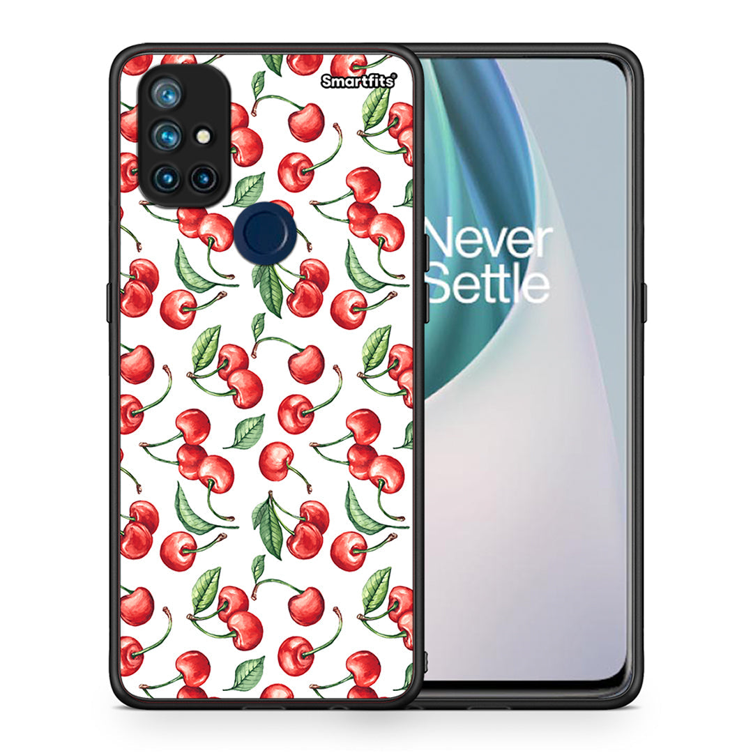 Θήκη OnePlus Nord N10 5G Cherry Summer από τη Smartfits με σχέδιο στο πίσω μέρος και μαύρο περίβλημα | OnePlus Nord N10 5G Cherry Summer case with colorful back and black bezels