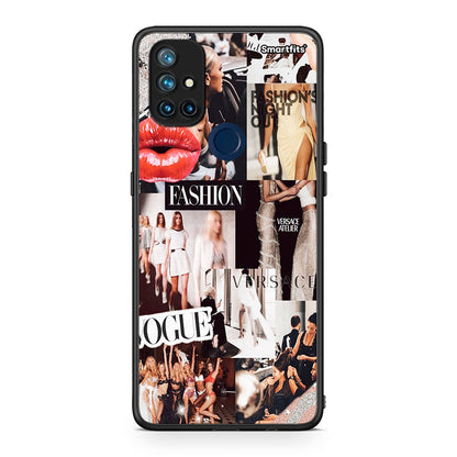 OnePlus Nord N10 5G Collage Fashion Θήκη Αγίου Βαλεντίνου από τη Smartfits με σχέδιο στο πίσω μέρος και μαύρο περίβλημα | Smartphone case with colorful back and black bezels by Smartfits