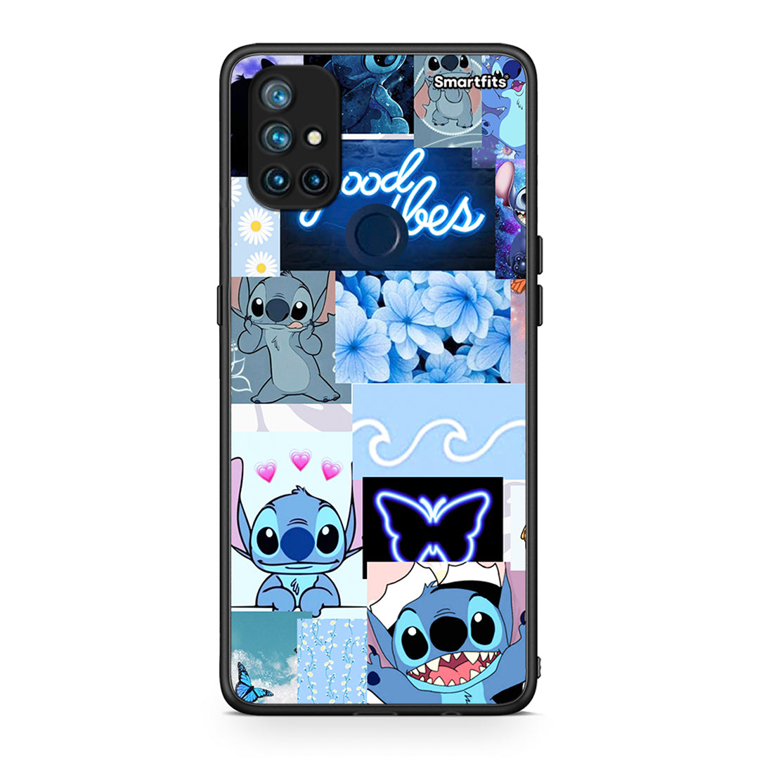 OnePlus Nord N10 5G Collage Good Vibes Θήκη Αγίου Βαλεντίνου από τη Smartfits με σχέδιο στο πίσω μέρος και μαύρο περίβλημα | Smartphone case with colorful back and black bezels by Smartfits