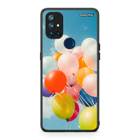 Thumbnail for OnePlus Nord N10 5G Colorful Balloons θήκη από τη Smartfits με σχέδιο στο πίσω μέρος και μαύρο περίβλημα | Smartphone case with colorful back and black bezels by Smartfits