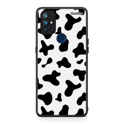 OnePlus Nord N10 5G Cow Print θήκη από τη Smartfits με σχέδιο στο πίσω μέρος και μαύρο περίβλημα | Smartphone case with colorful back and black bezels by Smartfits