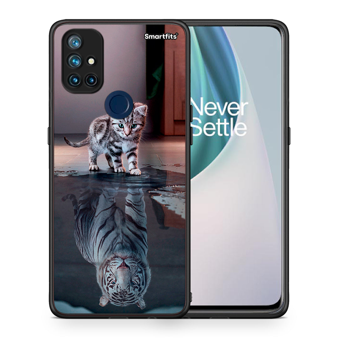 Θήκη OnePlus Nord N10 5G Tiger Cute από τη Smartfits με σχέδιο στο πίσω μέρος και μαύρο περίβλημα | OnePlus Nord N10 5G Tiger Cute case with colorful back and black bezels