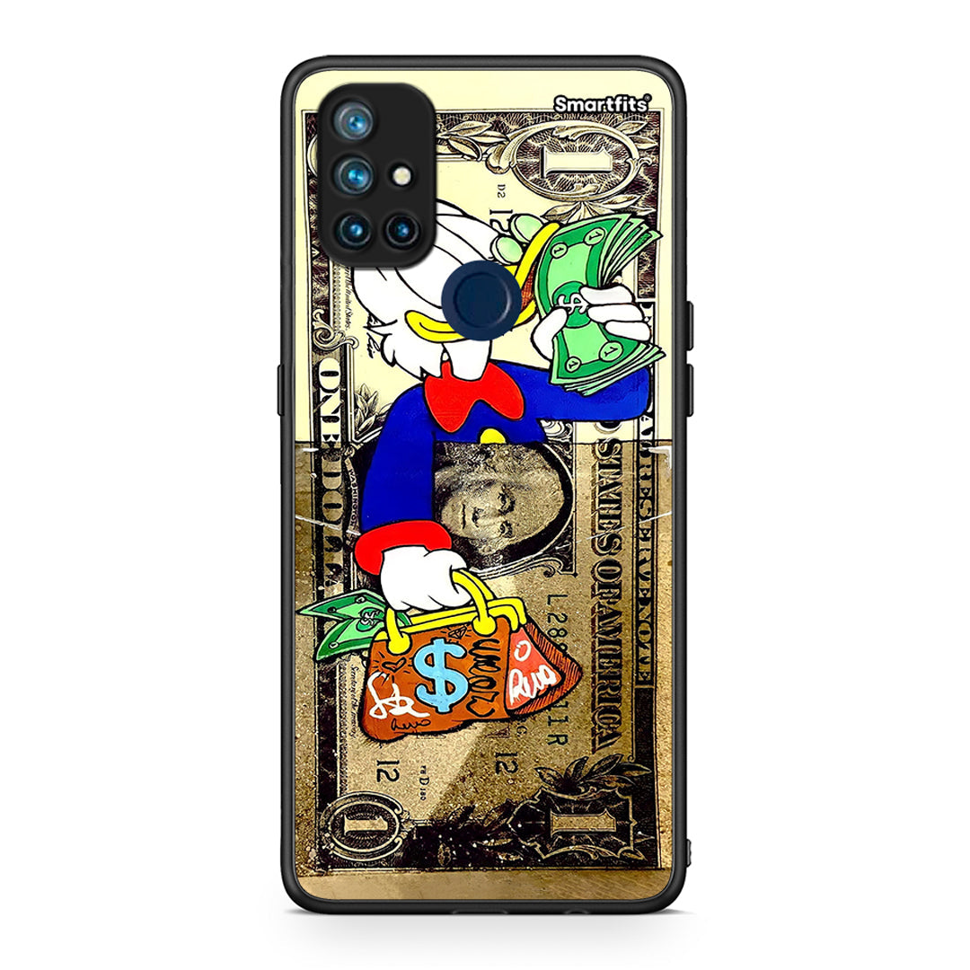 OnePlus Nord N10 5G Duck Money Θήκη από τη Smartfits με σχέδιο στο πίσω μέρος και μαύρο περίβλημα | Smartphone case with colorful back and black bezels by Smartfits