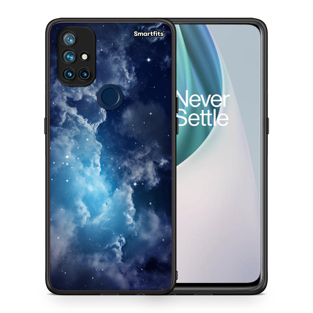 Θήκη OnePlus Nord N10 5G Blue Sky Galaxy από τη Smartfits με σχέδιο στο πίσω μέρος και μαύρο περίβλημα | OnePlus Nord N10 5G Blue Sky Galaxy case with colorful back and black bezels