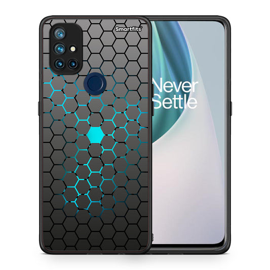 Θήκη OnePlus Nord N10 5G Hexagonal Geometric από τη Smartfits με σχέδιο στο πίσω μέρος και μαύρο περίβλημα | OnePlus Nord N10 5G Hexagonal Geometric case with colorful back and black bezels