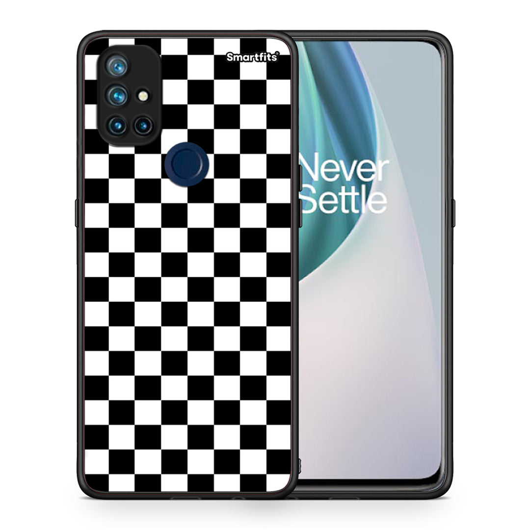 Θήκη OnePlus Nord N10 5G Squares Geometric από τη Smartfits με σχέδιο στο πίσω μέρος και μαύρο περίβλημα | OnePlus Nord N10 5G Squares Geometric case with colorful back and black bezels