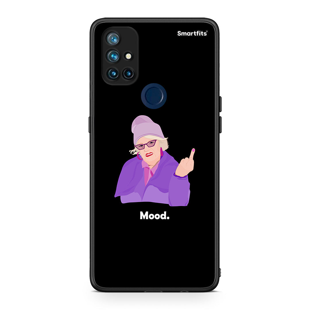 OnePlus Nord N10 5G Grandma Mood Black θήκη από τη Smartfits με σχέδιο στο πίσω μέρος και μαύρο περίβλημα | Smartphone case with colorful back and black bezels by Smartfits