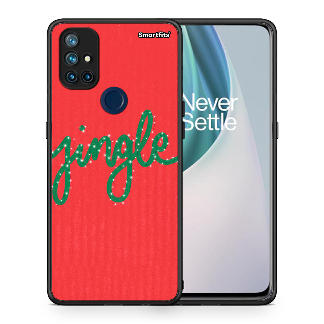 Θήκη OnePlus Nord N10 5G Jingle Xmas από τη Smartfits με σχέδιο στο πίσω μέρος και μαύρο περίβλημα | OnePlus Nord N10 5G Jingle Xmas case with colorful back and black bezels