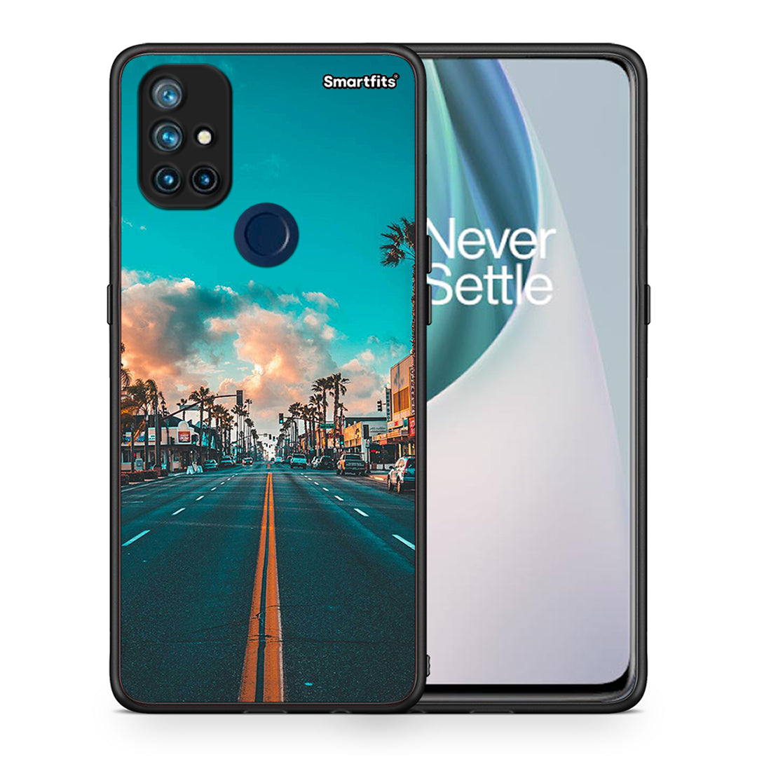 Θήκη OnePlus Nord N10 5G City Landscape από τη Smartfits με σχέδιο στο πίσω μέρος και μαύρο περίβλημα | OnePlus Nord N10 5G City Landscape case with colorful back and black bezels