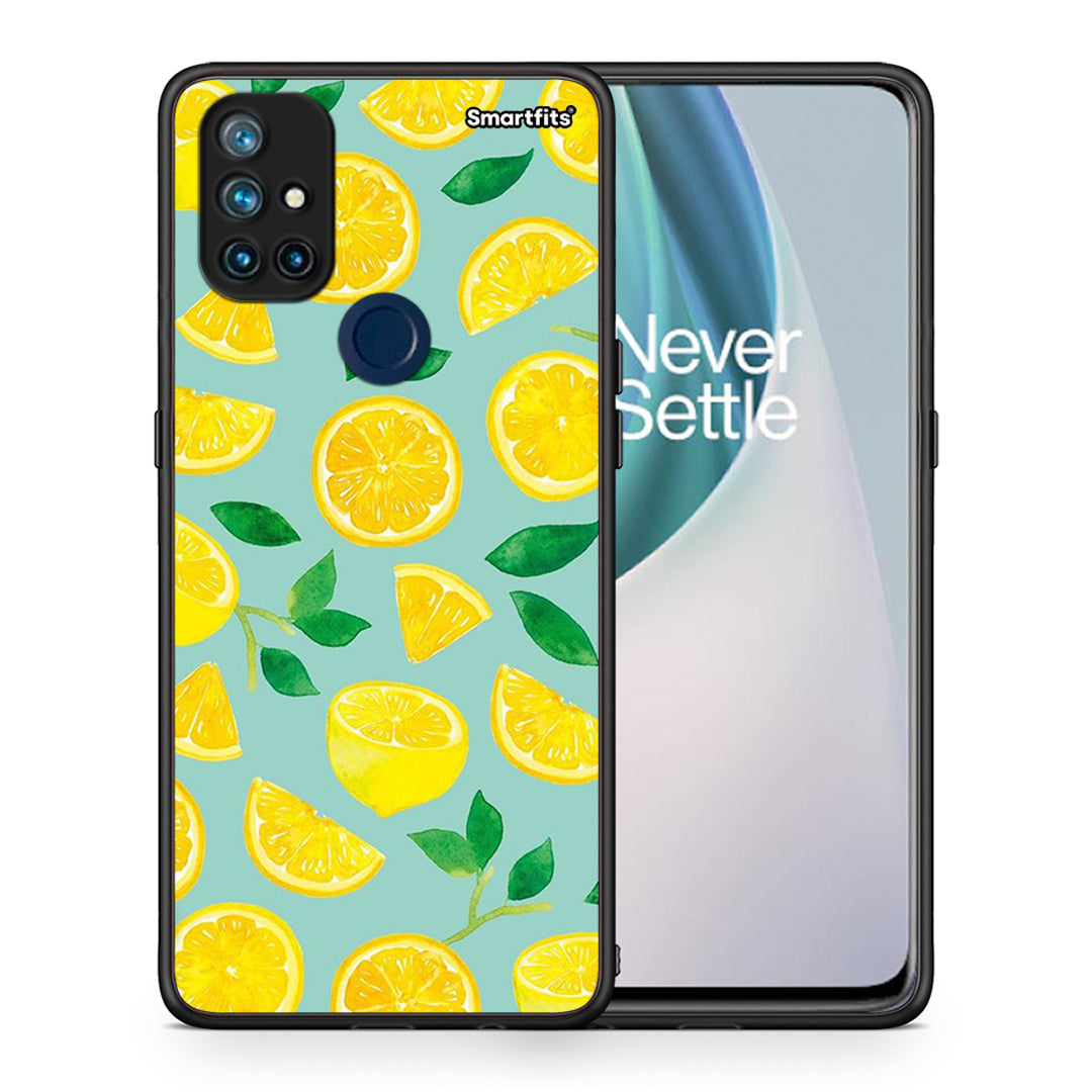 Θήκη OnePlus Nord N10 5G Lemons από τη Smartfits με σχέδιο στο πίσω μέρος και μαύρο περίβλημα | OnePlus Nord N10 5G Lemons case with colorful back and black bezels