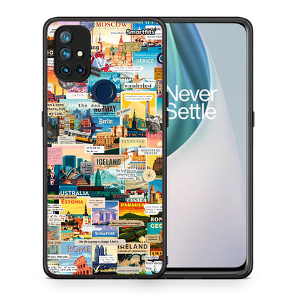Θήκη OnePlus Nord N10 5G Live To Travel από τη Smartfits με σχέδιο στο πίσω μέρος και μαύρο περίβλημα | OnePlus Nord N10 5G Live To Travel case with colorful back and black bezels