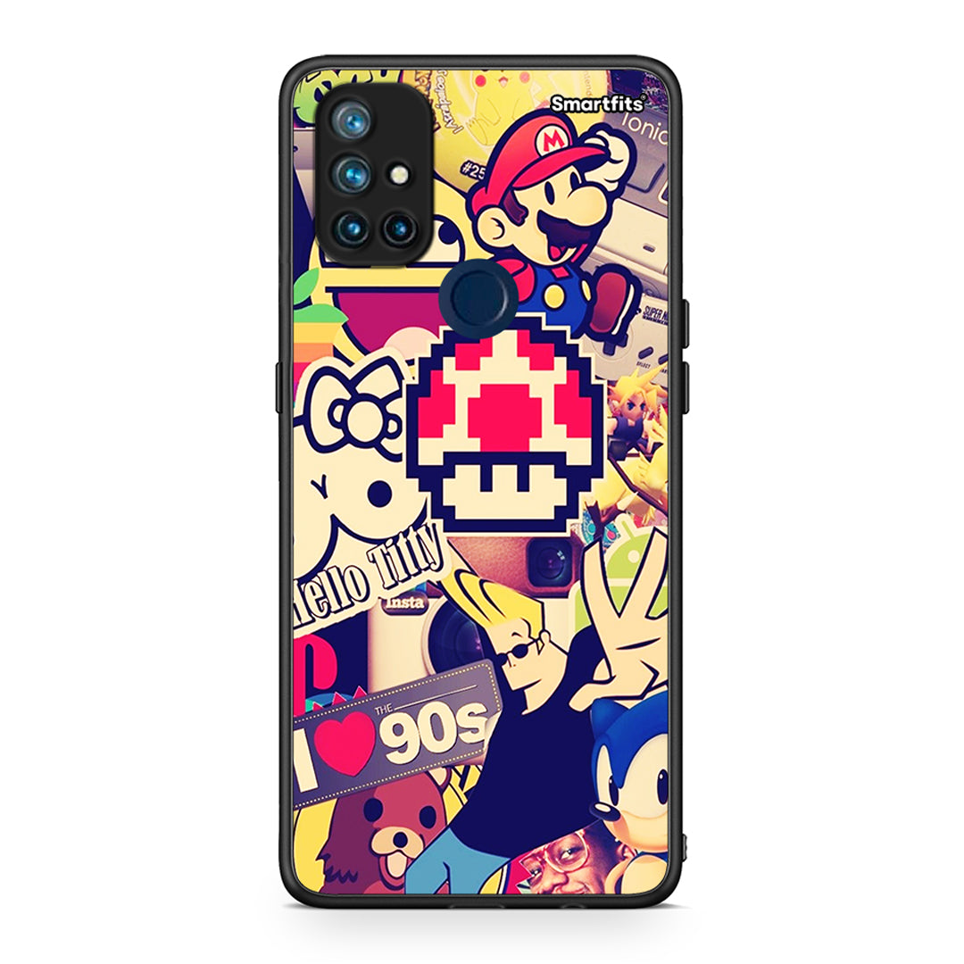 OnePlus Nord N10 5G Love The 90s θήκη από τη Smartfits με σχέδιο στο πίσω μέρος και μαύρο περίβλημα | Smartphone case with colorful back and black bezels by Smartfits