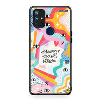 Thumbnail for OnePlus Nord N10 5G Manifest Your Vision θήκη από τη Smartfits με σχέδιο στο πίσω μέρος και μαύρο περίβλημα | Smartphone case with colorful back and black bezels by Smartfits