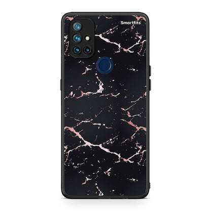 4 - OnePlus Nord N10 5G Black Rosegold Marble case, cover, bumper