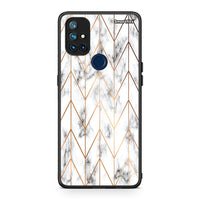 Thumbnail for 44 - OnePlus Nord N10 5G Gold Geometric Marble case, cover, bumper