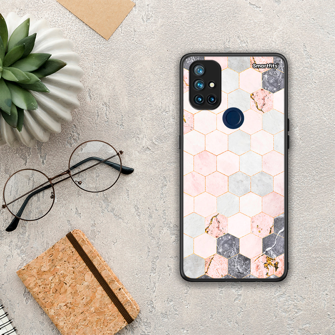 Marble Hexagon Pink - OnePlus Nord N10 5G θήκη