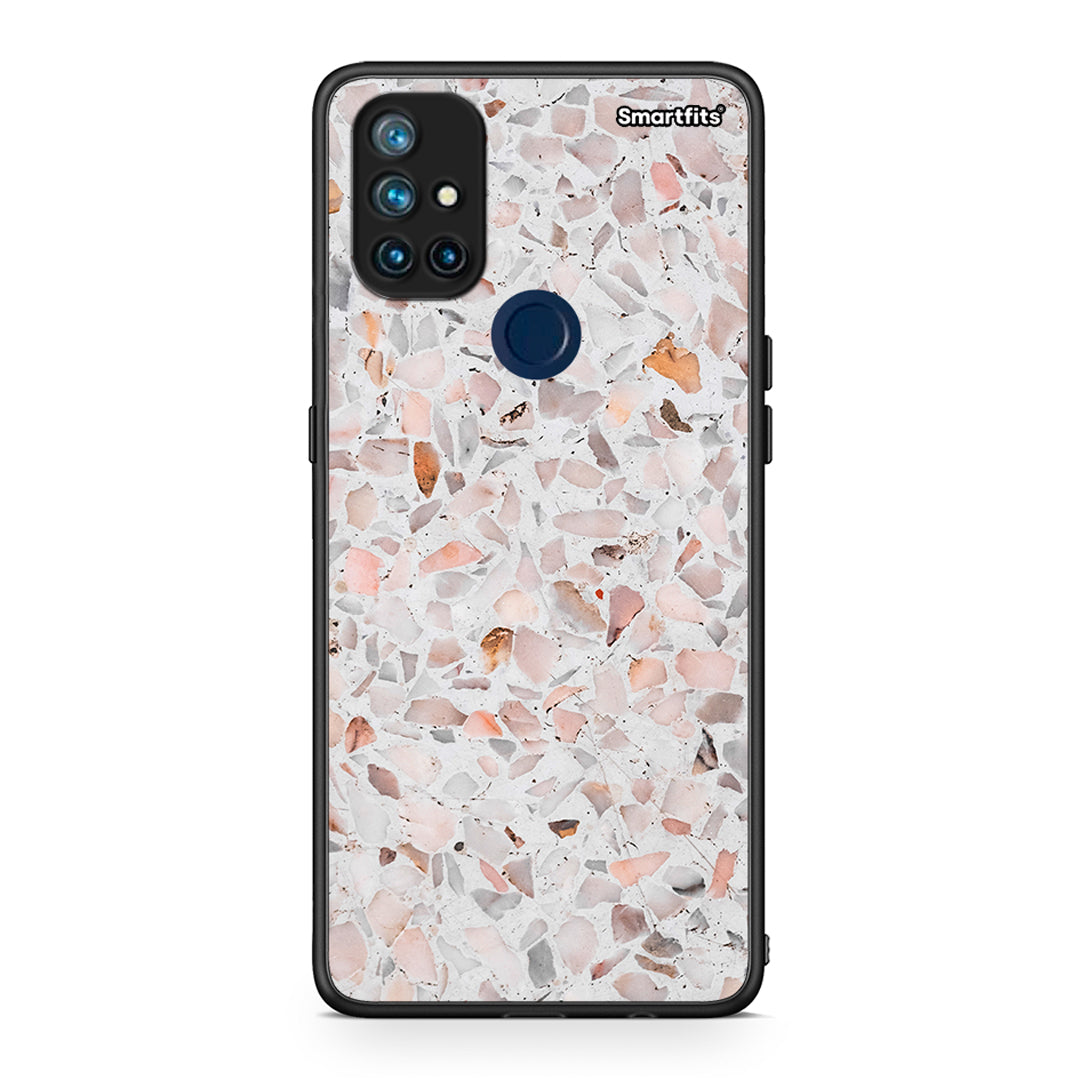 OnePlus Nord N10 5G Marble Terrazzo θήκη από τη Smartfits με σχέδιο στο πίσω μέρος και μαύρο περίβλημα | Smartphone case with colorful back and black bezels by Smartfits