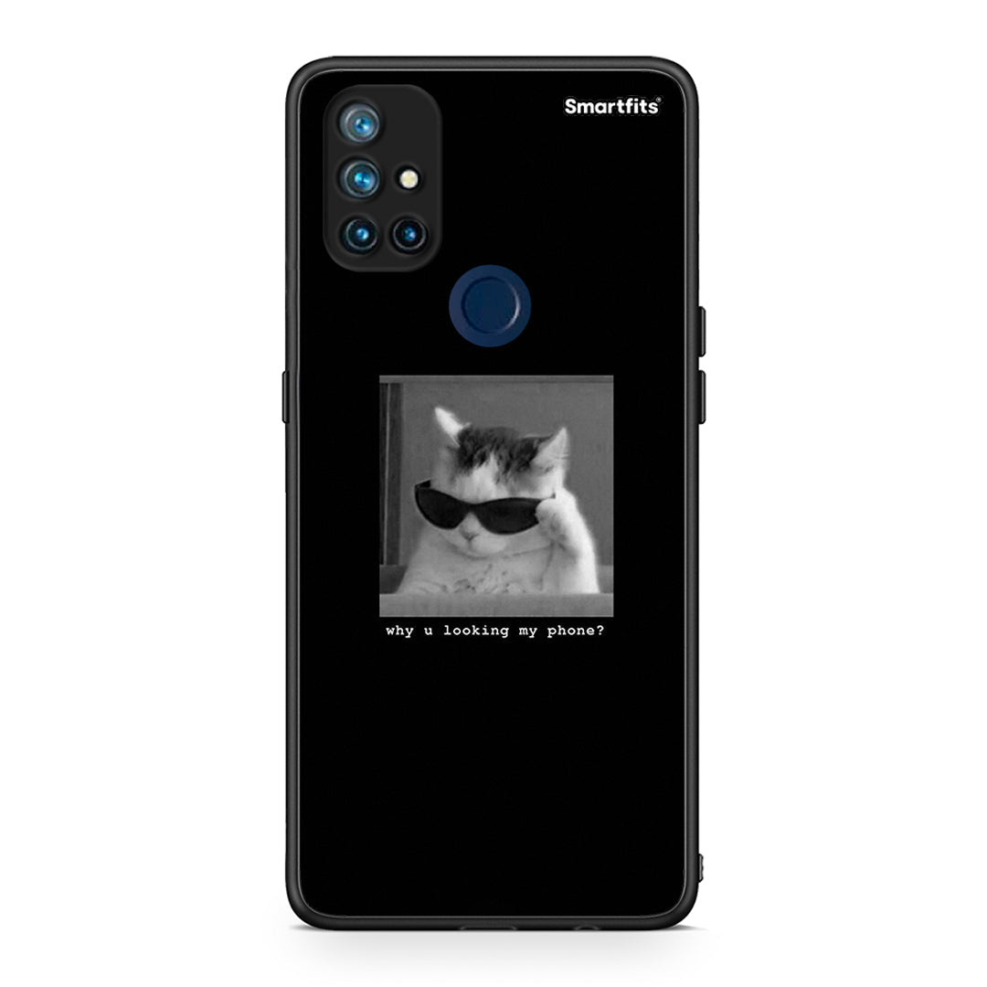 OnePlus Nord N10 5G Meme Cat θήκη από τη Smartfits με σχέδιο στο πίσω μέρος και μαύρο περίβλημα | Smartphone case with colorful back and black bezels by Smartfits