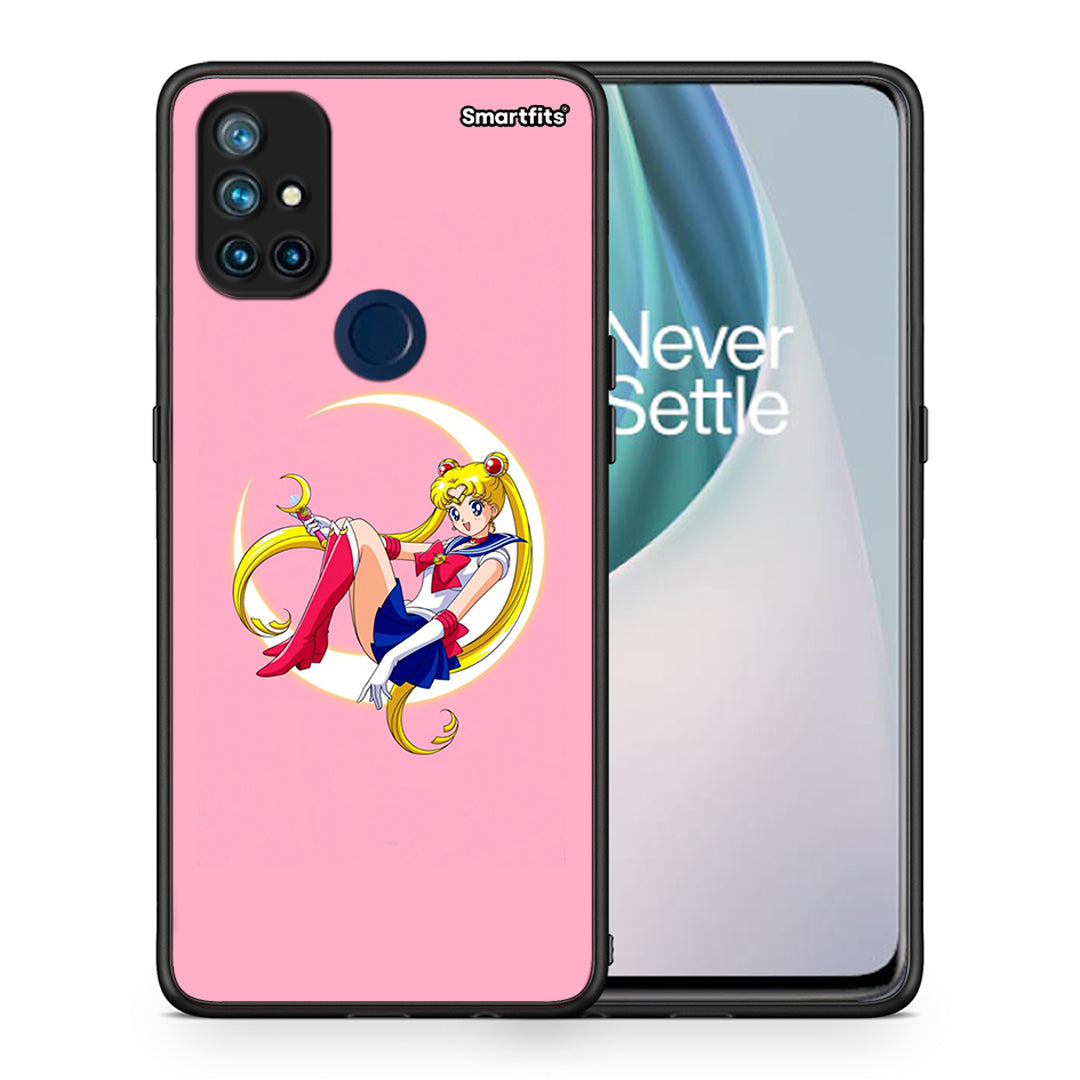 Θήκη OnePlus Nord N10 5G Moon Girl από τη Smartfits με σχέδιο στο πίσω μέρος και μαύρο περίβλημα | OnePlus Nord N10 5G Moon Girl case with colorful back and black bezels