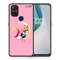 Thumbnail for Θήκη OnePlus Nord N10 5G Moon Girl από τη Smartfits με σχέδιο στο πίσω μέρος και μαύρο περίβλημα | OnePlus Nord N10 5G Moon Girl case with colorful back and black bezels