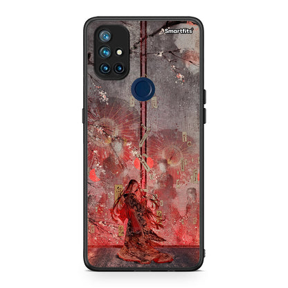 OnePlus Nord N10 5G Nezuko Kamado θήκη από τη Smartfits με σχέδιο στο πίσω μέρος και μαύρο περίβλημα | Smartphone case with colorful back and black bezels by Smartfits