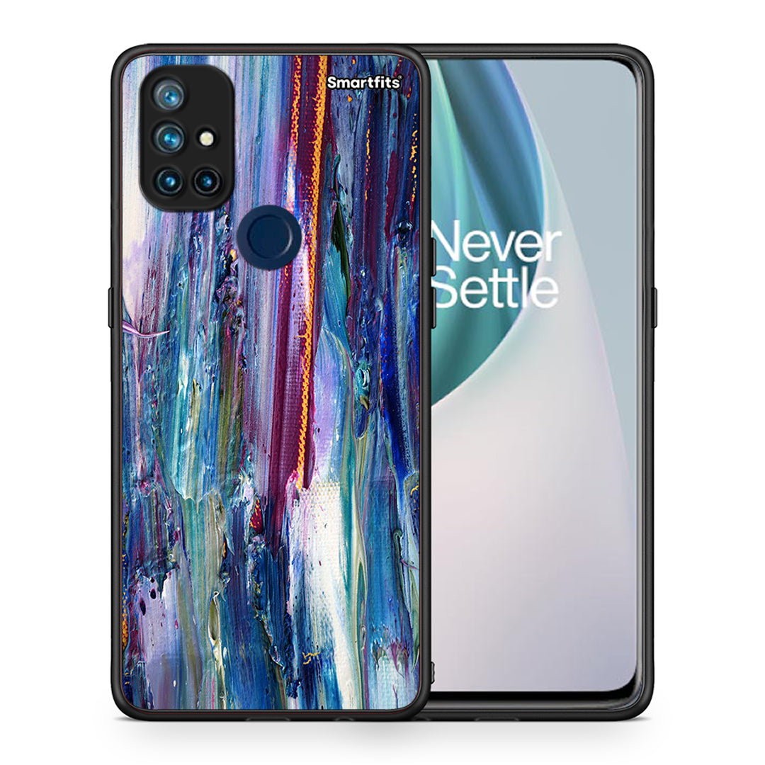 Θήκη OnePlus Nord N10 5G Winter Paint από τη Smartfits με σχέδιο στο πίσω μέρος και μαύρο περίβλημα | OnePlus Nord N10 5G Winter Paint case with colorful back and black bezels