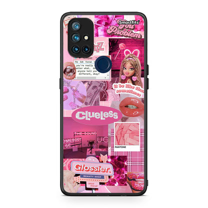 OnePlus Nord N10 5G Pink Love Θήκη Αγίου Βαλεντίνου από τη Smartfits με σχέδιο στο πίσω μέρος και μαύρο περίβλημα | Smartphone case with colorful back and black bezels by Smartfits