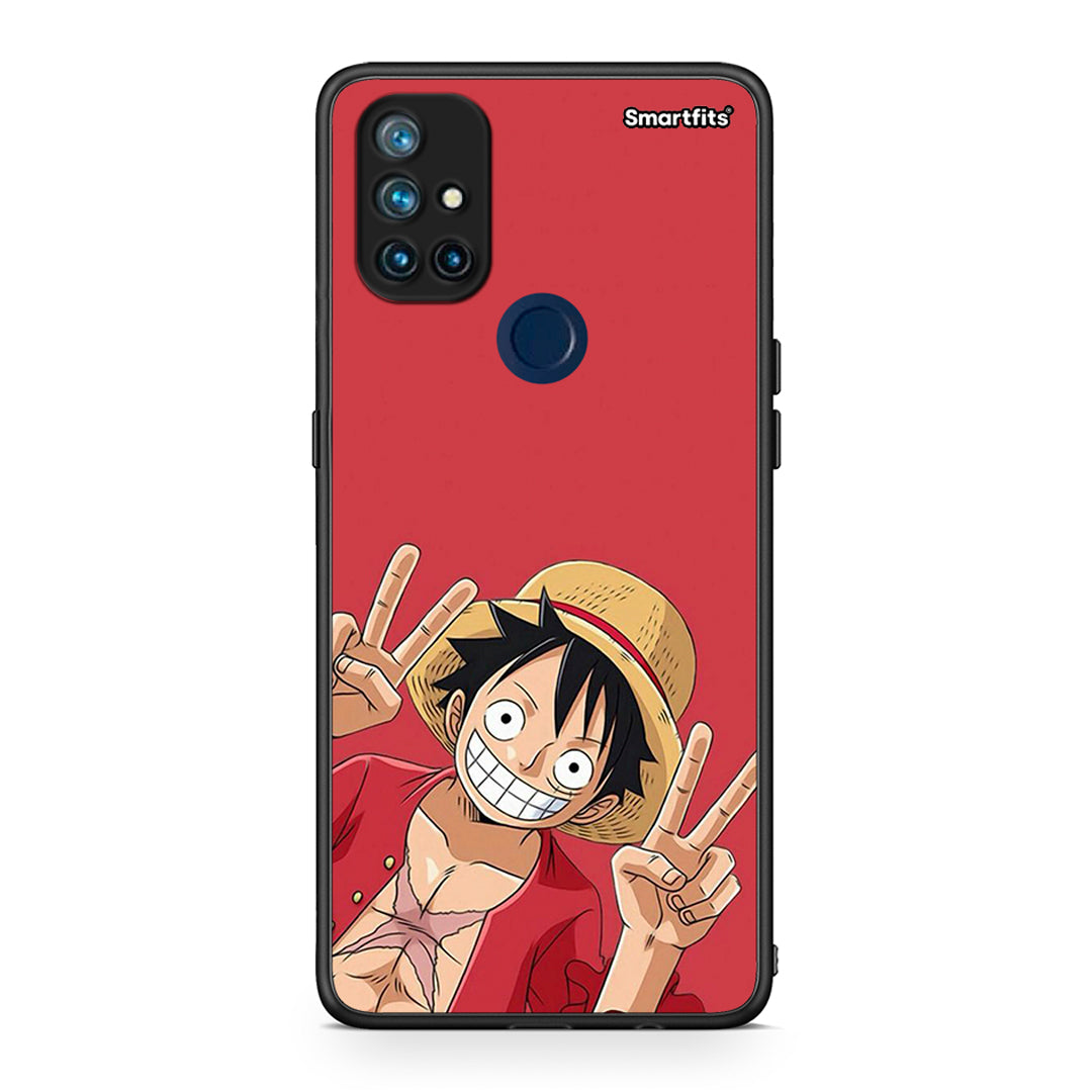 OnePlus Nord N10 5G Pirate Luffy Θήκη από τη Smartfits με σχέδιο στο πίσω μέρος και μαύρο περίβλημα | Smartphone case with colorful back and black bezels by Smartfits