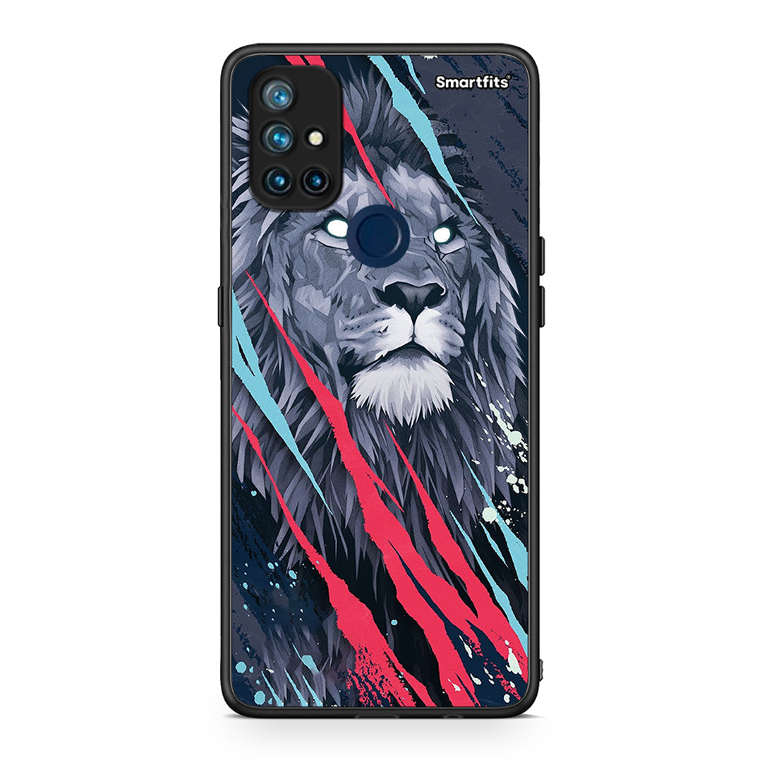 4 - OnePlus Nord N10 5G Lion Designer PopArt case, cover, bumper