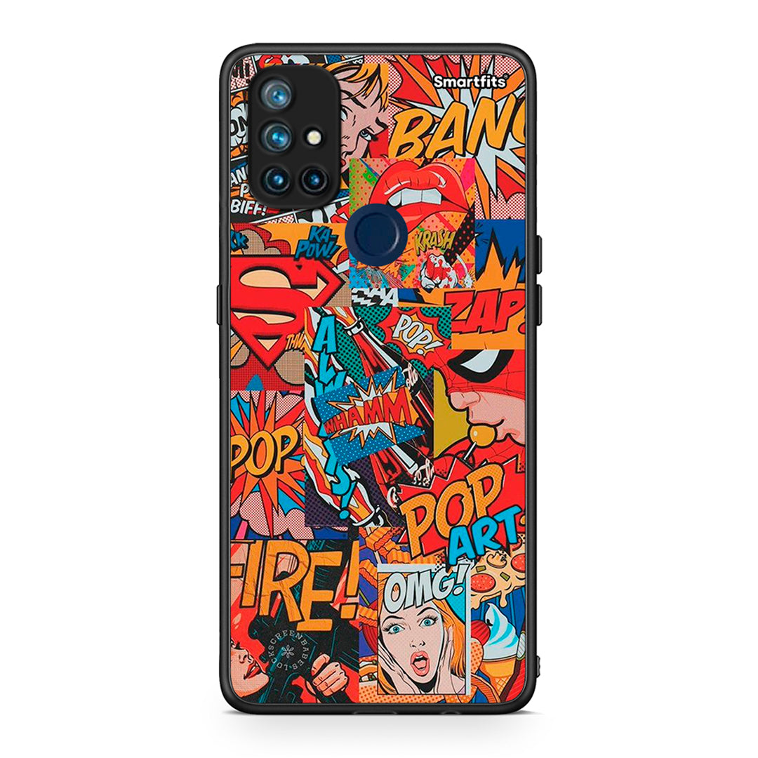OnePlus Nord N10 5G PopArt OMG θήκη από τη Smartfits με σχέδιο στο πίσω μέρος και μαύρο περίβλημα | Smartphone case with colorful back and black bezels by Smartfits
