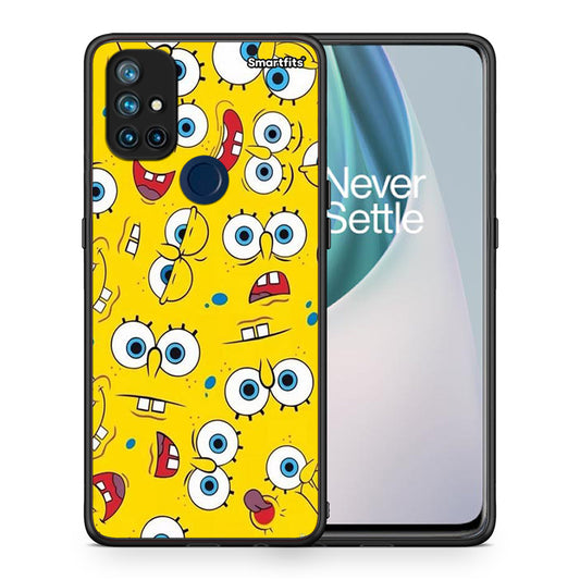Θήκη OnePlus Nord N10 5G Sponge PopArt από τη Smartfits με σχέδιο στο πίσω μέρος και μαύρο περίβλημα | OnePlus Nord N10 5G Sponge PopArt case with colorful back and black bezels