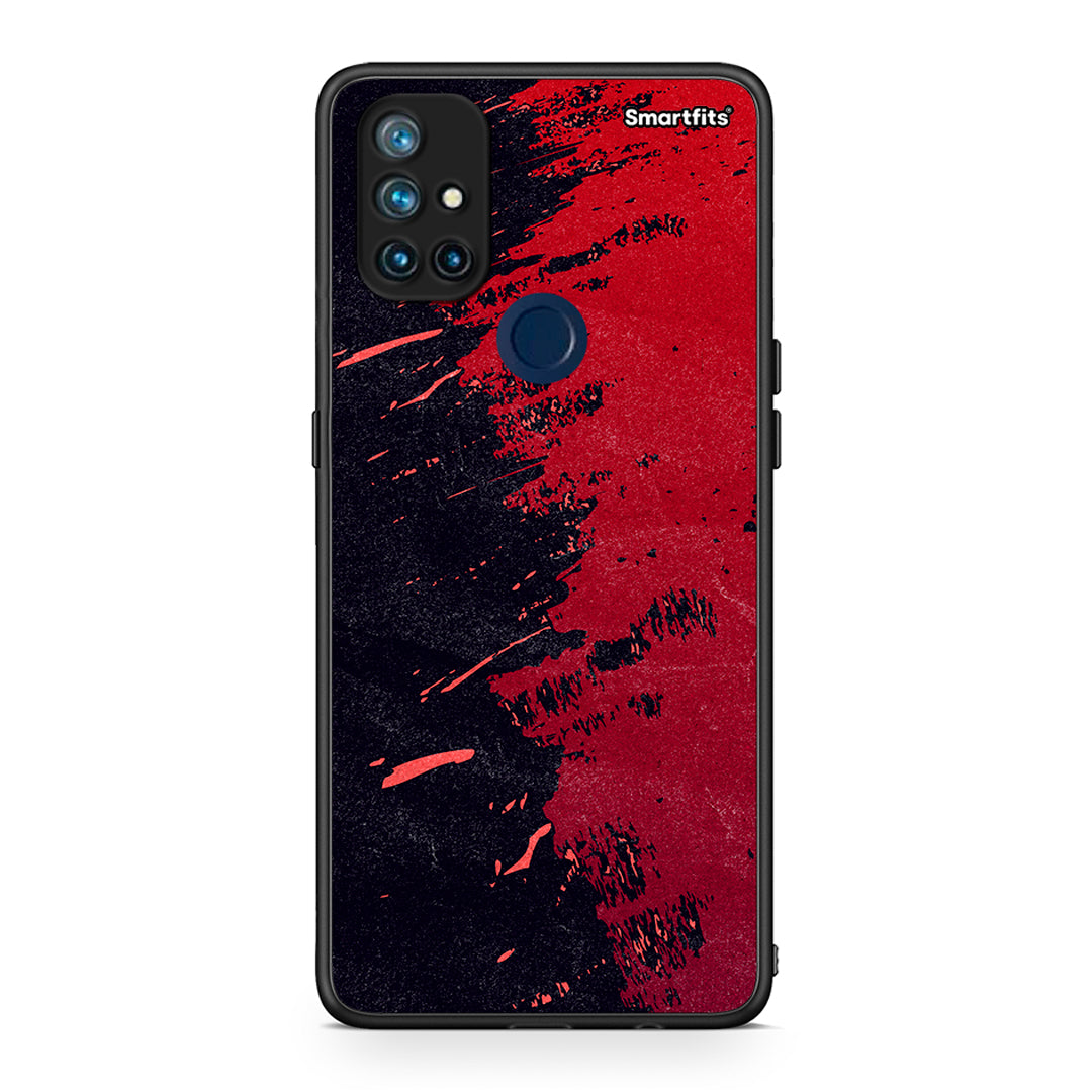 OnePlus Nord N10 5G Red Paint Θήκη Αγίου Βαλεντίνου από τη Smartfits με σχέδιο στο πίσω μέρος και μαύρο περίβλημα | Smartphone case with colorful back and black bezels by Smartfits