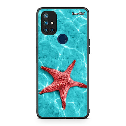 OnePlus Nord N10 5G Red Starfish Θήκη από τη Smartfits με σχέδιο στο πίσω μέρος και μαύρο περίβλημα | Smartphone case with colorful back and black bezels by Smartfits