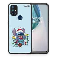 Thumbnail for Θήκη OnePlus Nord N10 5G Santa Stich από τη Smartfits με σχέδιο στο πίσω μέρος και μαύρο περίβλημα | OnePlus Nord N10 5G Santa Stich case with colorful back and black bezels