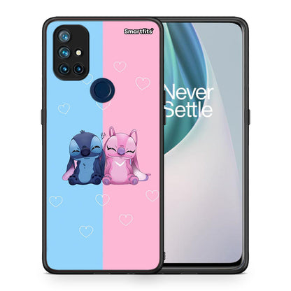 Θήκη OnePlus Nord N10 5G Stitch And Angel από τη Smartfits με σχέδιο στο πίσω μέρος και μαύρο περίβλημα | OnePlus Nord N10 5G Stitch And Angel case with colorful back and black bezels