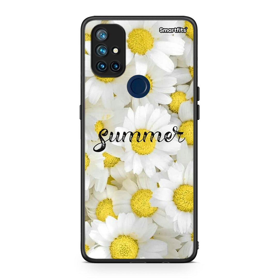 OnePlus Nord N10 5G Summer Daisies Θήκη από τη Smartfits με σχέδιο στο πίσω μέρος και μαύρο περίβλημα | Smartphone case with colorful back and black bezels by Smartfits