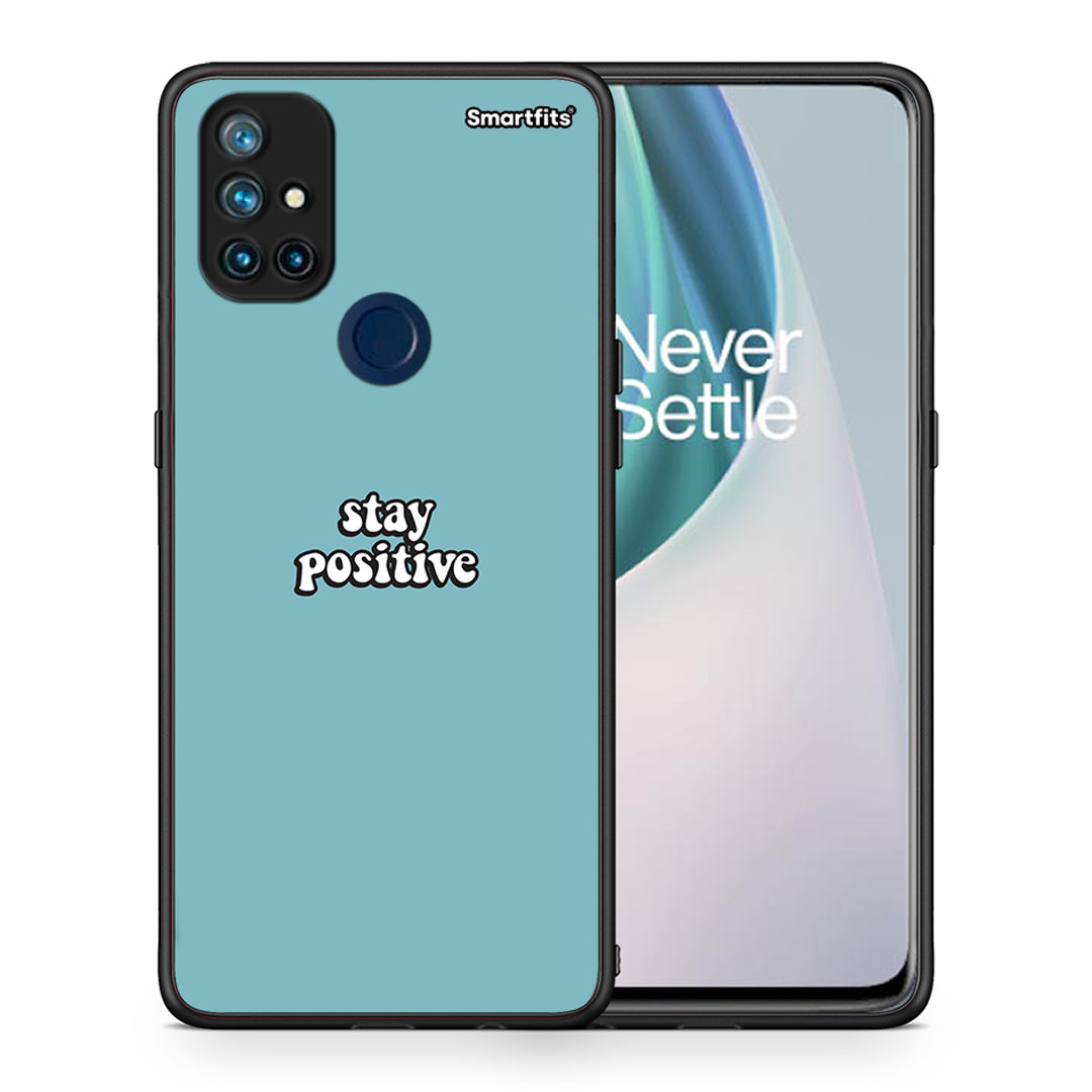 Θήκη OnePlus Nord N10 5G Positive Text από τη Smartfits με σχέδιο στο πίσω μέρος και μαύρο περίβλημα | OnePlus Nord N10 5G Positive Text case with colorful back and black bezels