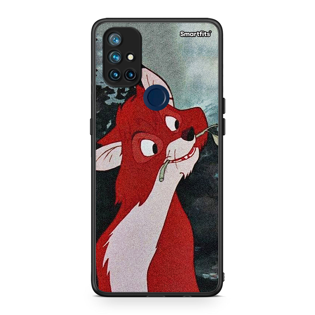 OnePlus Nord N10 5G Tod And Vixey Love 1 θήκη από τη Smartfits με σχέδιο στο πίσω μέρος και μαύρο περίβλημα | Smartphone case with colorful back and black bezels by Smartfits