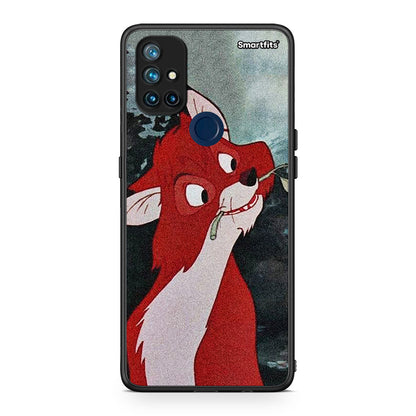 OnePlus Nord N10 5G Tod And Vixey Love 1 θήκη από τη Smartfits με σχέδιο στο πίσω μέρος και μαύρο περίβλημα | Smartphone case with colorful back and black bezels by Smartfits
