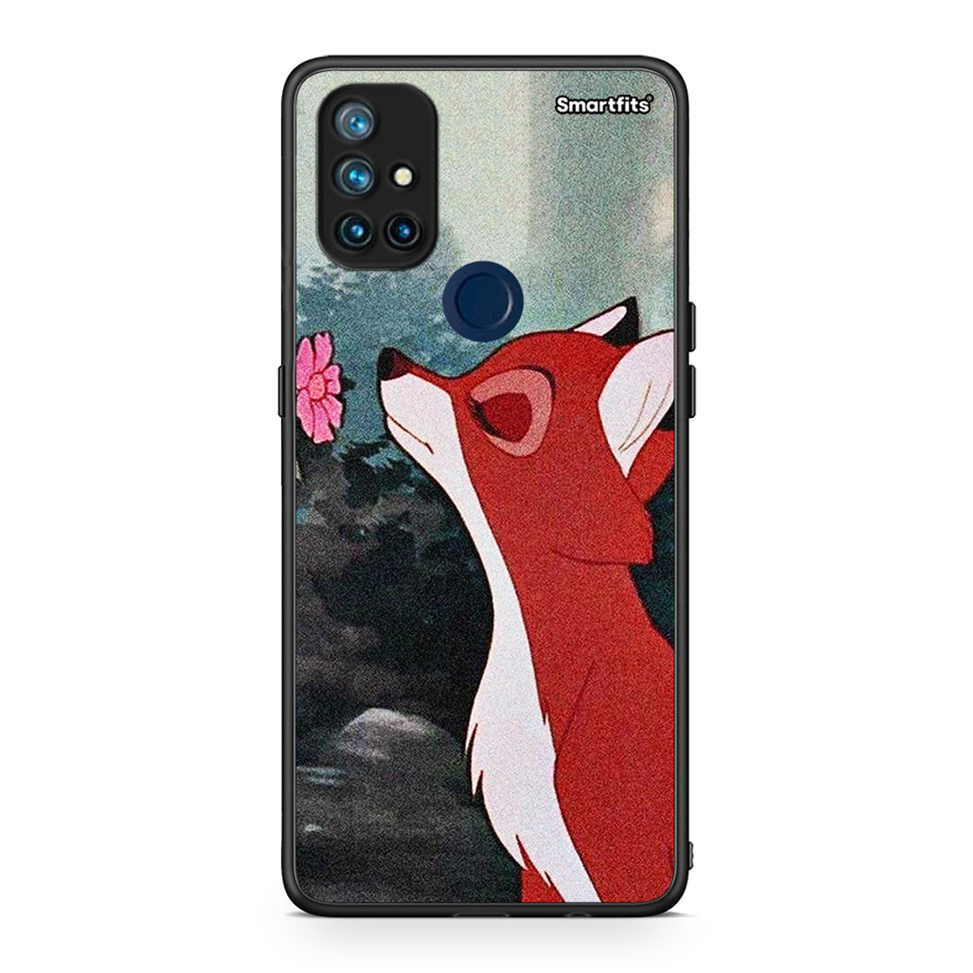OnePlus Nord N10 5G Tod And Vixey Love 2 θήκη από τη Smartfits με σχέδιο στο πίσω μέρος και μαύρο περίβλημα | Smartphone case with colorful back and black bezels by Smartfits