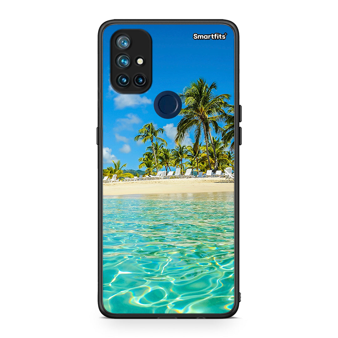 OnePlus Nord N10 5G Tropical Vibes Θήκη από τη Smartfits με σχέδιο στο πίσω μέρος και μαύρο περίβλημα | Smartphone case with colorful back and black bezels by Smartfits