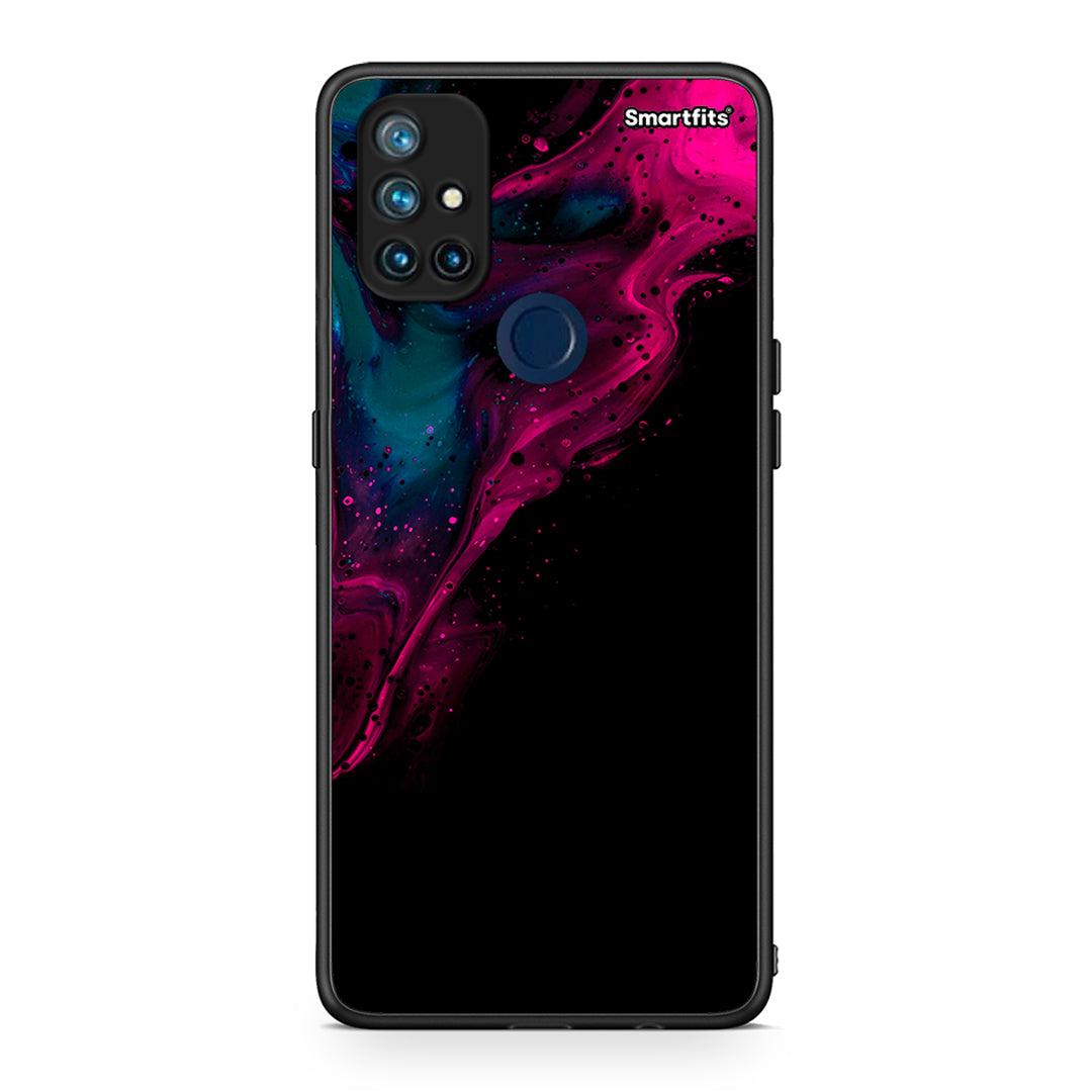 4 - OnePlus Nord N10 5G Pink Black Watercolor case, cover, bumper