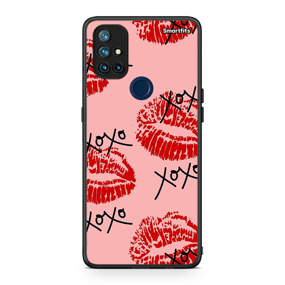 OnePlus Nord N10 5G XOXO Lips θήκη από τη Smartfits με σχέδιο στο πίσω μέρος και μαύρο περίβλημα | Smartphone case with colorful back and black bezels by Smartfits